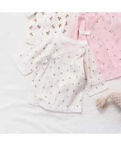 ベビー半袖フライス短肌着　総柄