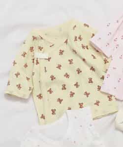 ベビー半袖フライス短肌着　総柄