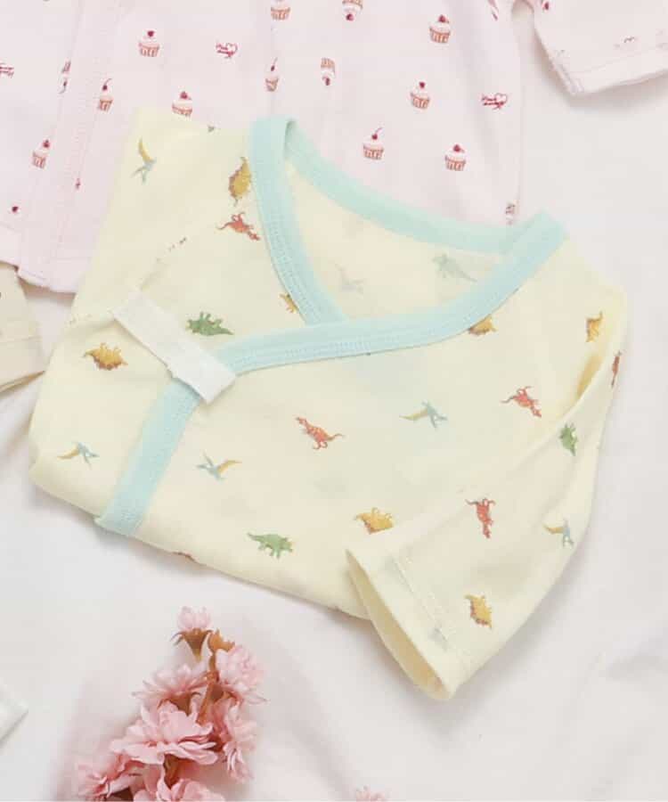 ベビー半袖フライス短肌着　総柄