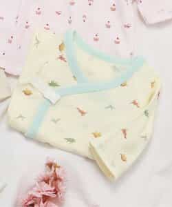 ベビー半袖フライス短肌着　総柄