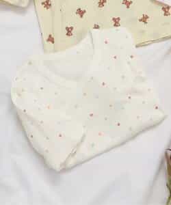 ベビー半袖フライス短肌着　総柄