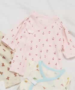 ベビー半袖フライス短肌着　総柄