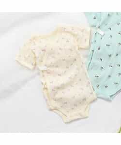 ベビー半袖フライスボディ肌着　総柄