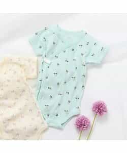 ベビー半袖フライスボディ肌着　総柄