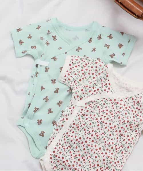 ベビー半袖フライスボディ肌着 総柄