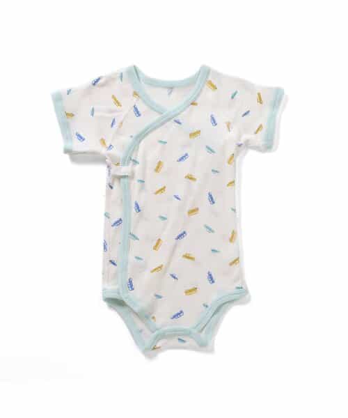 ベビー半袖リブボディ肌着　総柄・ワンポイント