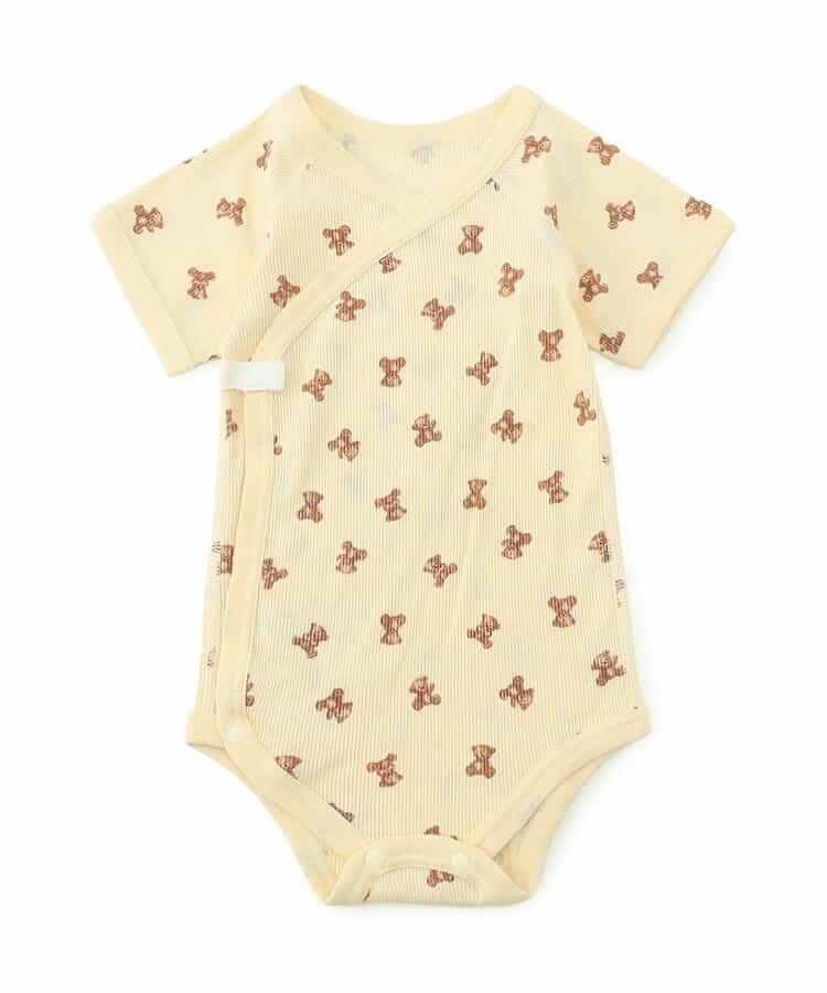ベビー半袖リブボディ肌着　ワンポイント・総柄