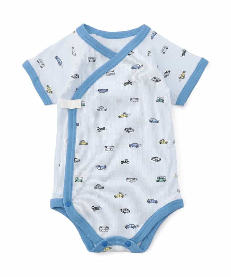 ベビー半袖リブボディ肌着　ワンポイント・総柄