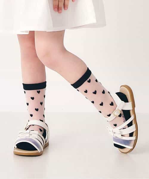 3P対象 ハート・花柄シアーソックス