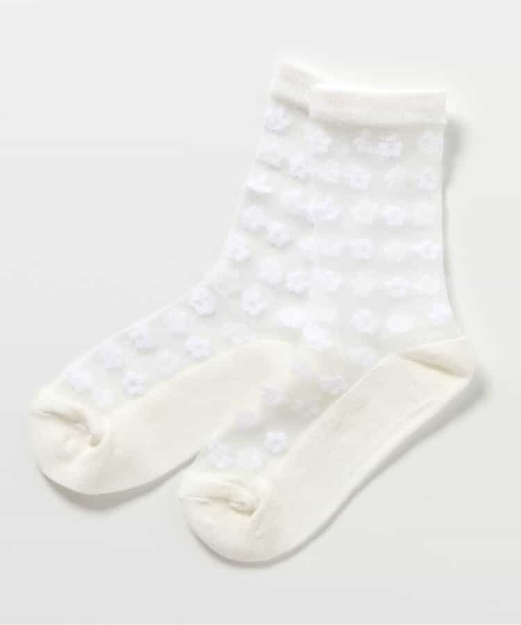 3P対象 ハート・花柄シアーソックス