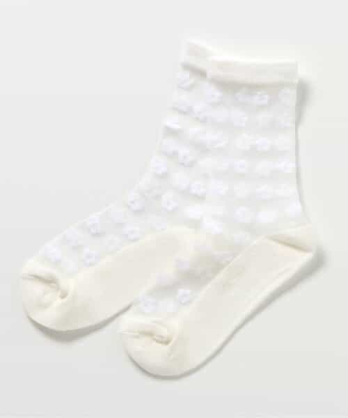 3P対象 ハート・花柄シアーソックス