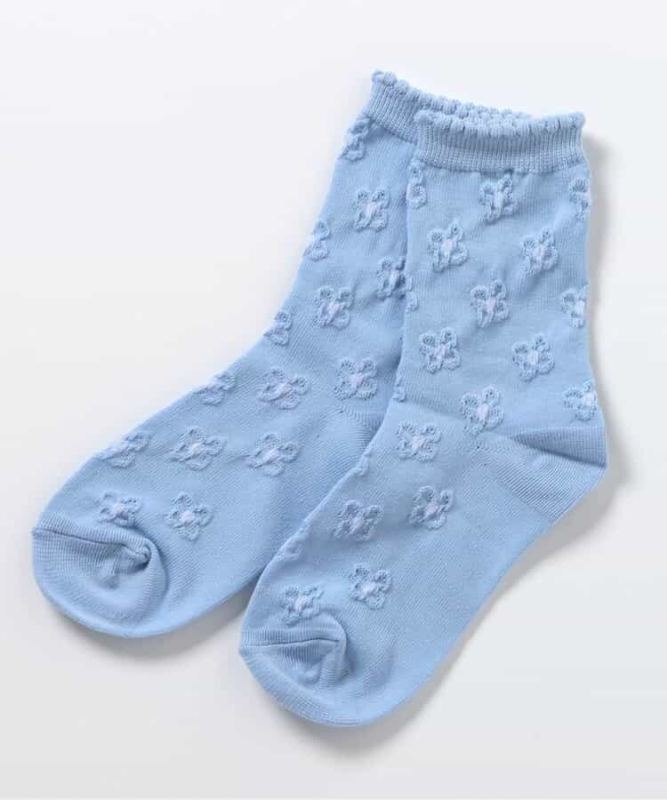 3P対象 ぽこぽこお花ジャカードソックス