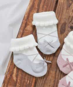 バレエシューズ風ベビーソックス