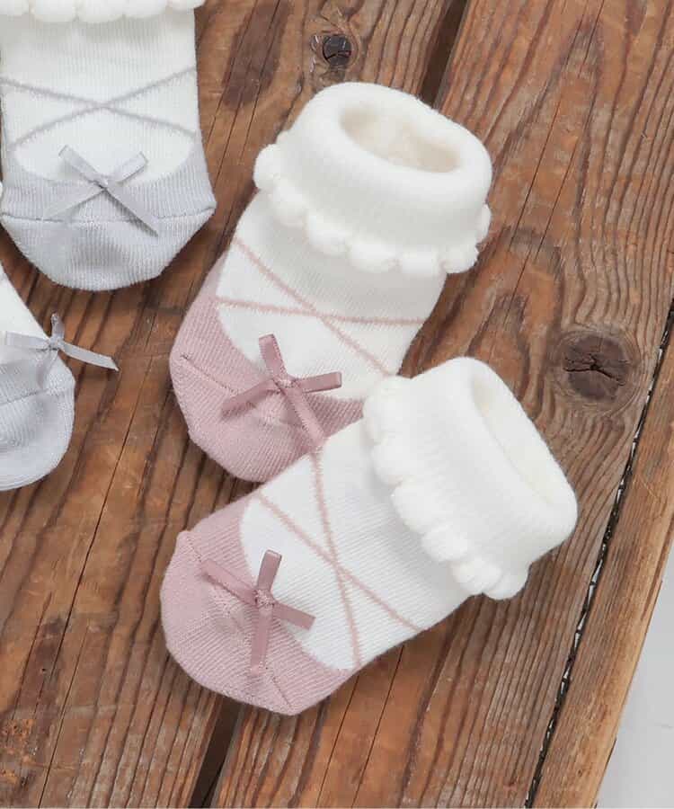 バレエシューズ風ベビーソックス