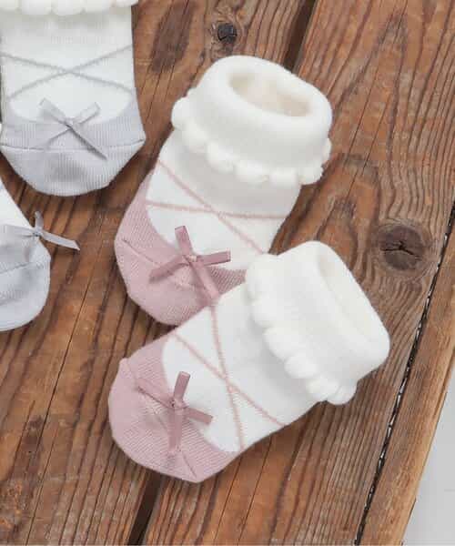 バレエシューズ風ベビーソックス