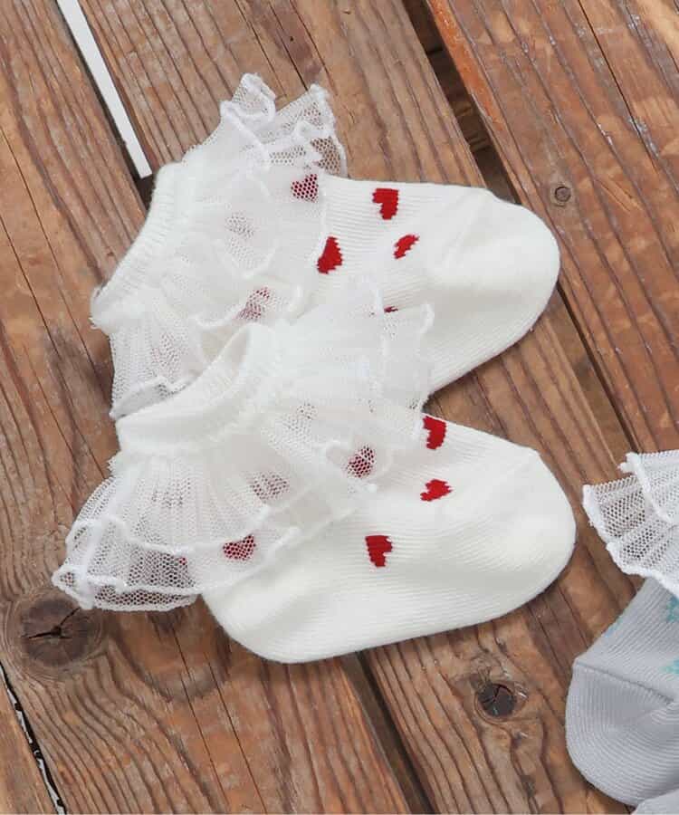 フリル総柄ベビーソックス