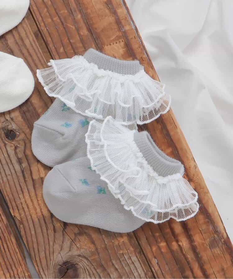 フリル総柄ベビーソックス