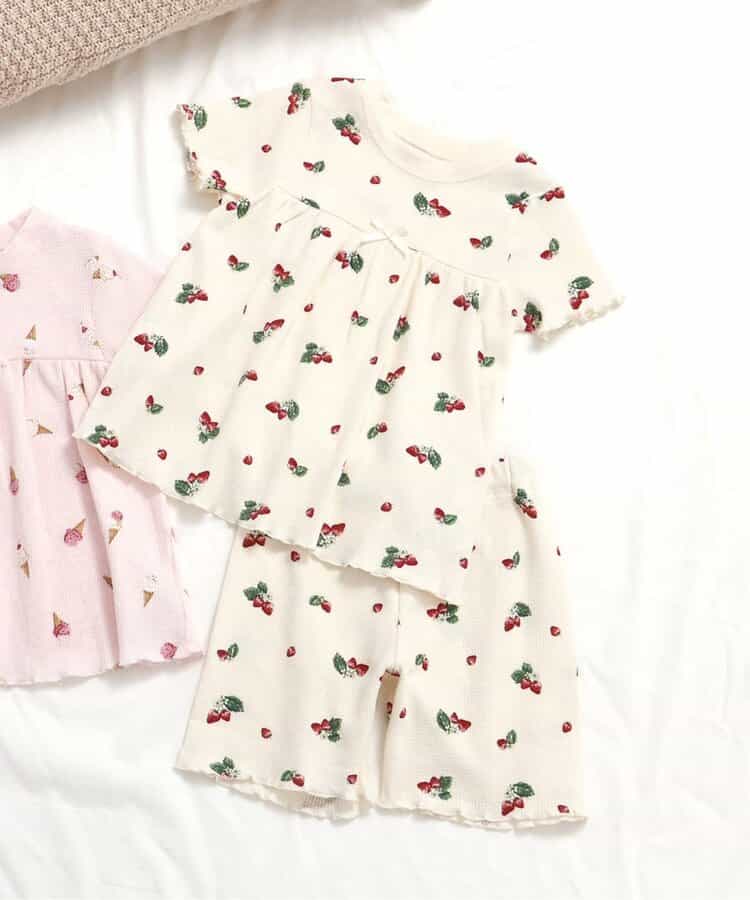★SALE★いちご・アイス柄ワッフルパジャマ