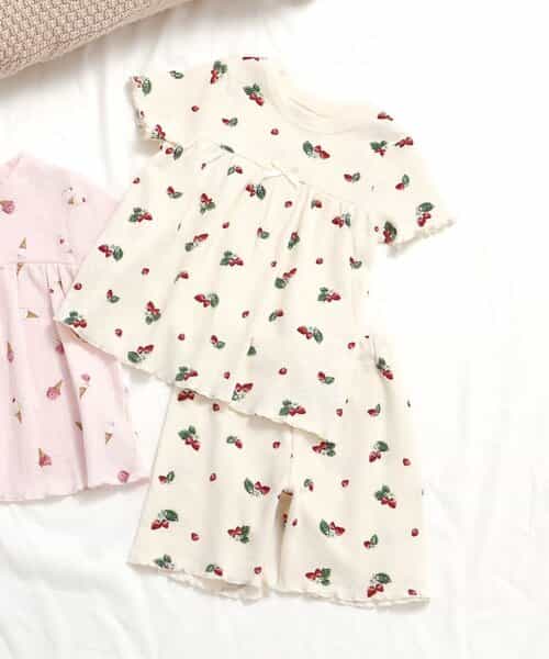 ★SALE★いちご・アイス柄ワッフルパジャマ
