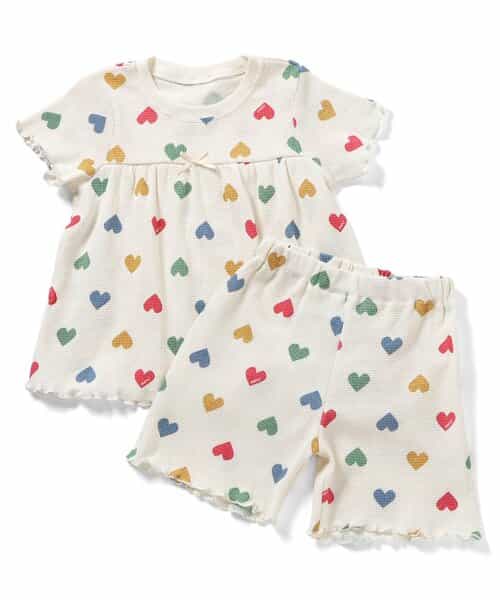 ハート・サクランボ・レモン柄ワッフルパジャマ