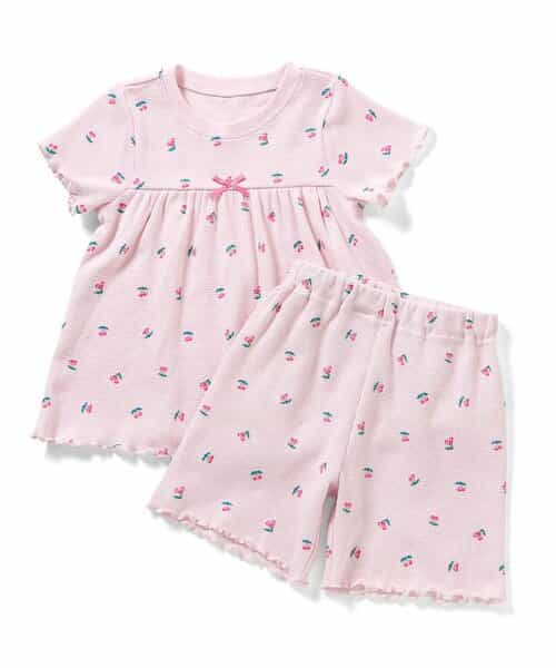 ハート・サクランボ・レモン柄ワッフルパジャマ