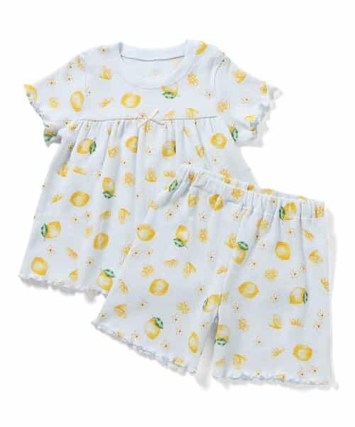 ハート・サクランボ・レモン柄ワッフルパジャマ