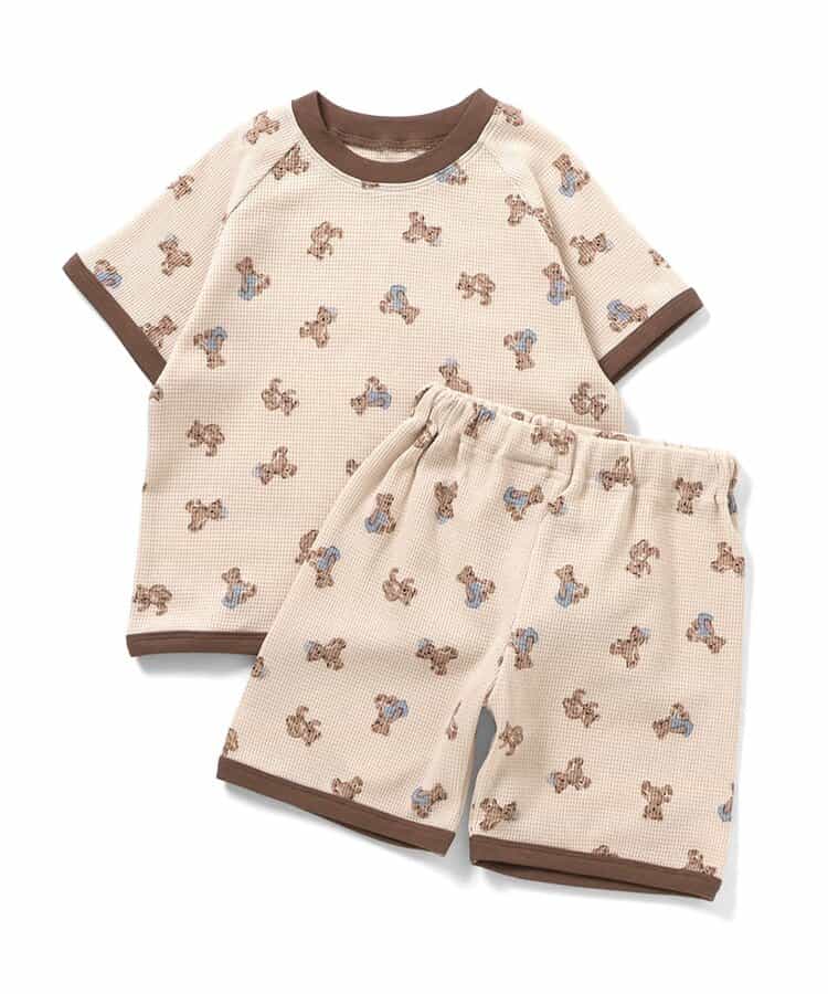 くま・恐竜・サファリ柄ワッフルパジャマ