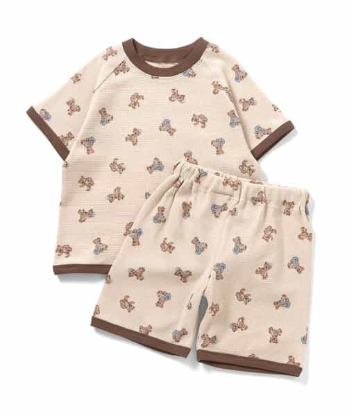くま・恐竜・サファリ柄ワッフルパジャマ