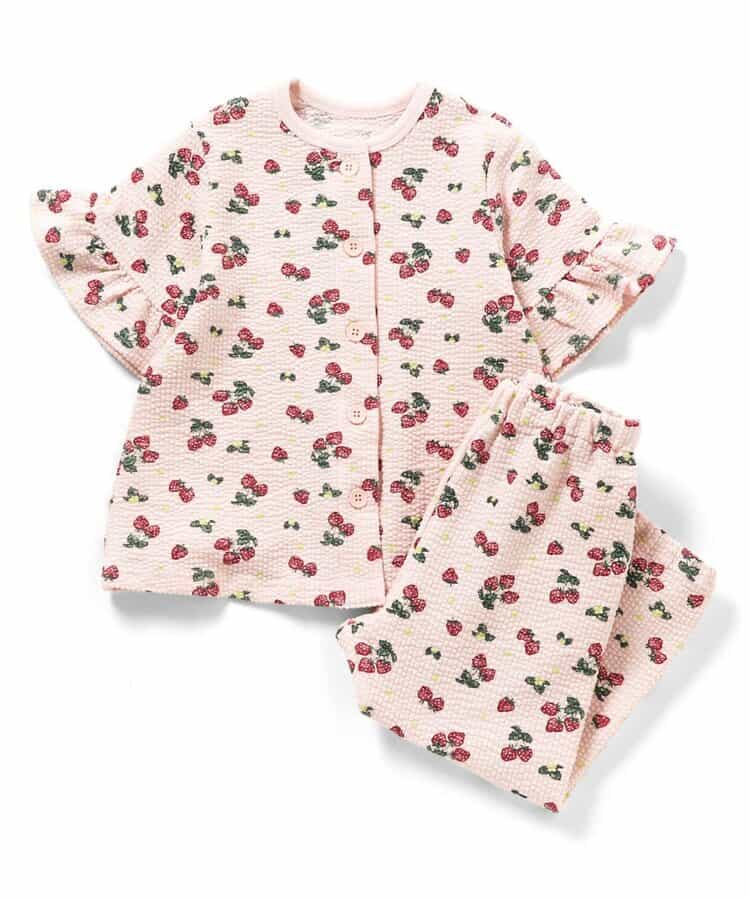 WEB限定 いちご総柄前あきパジャマ