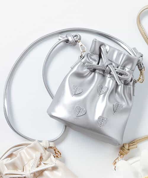 ★SALE★ハートモチーフ巾着ポシェット