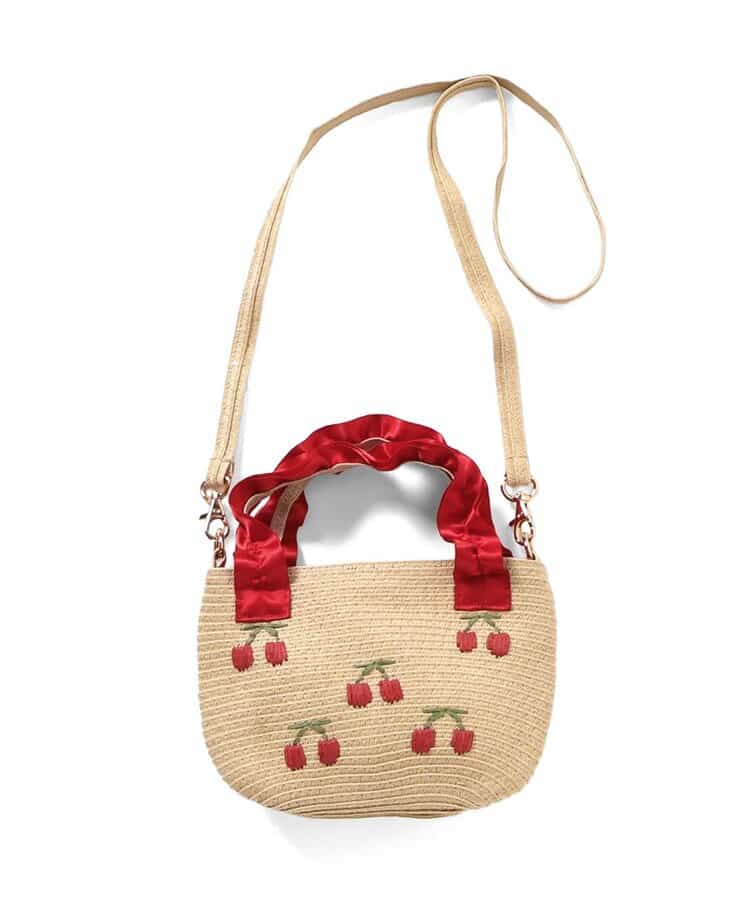 さくらんぼ刺繍ペーパーポシェット