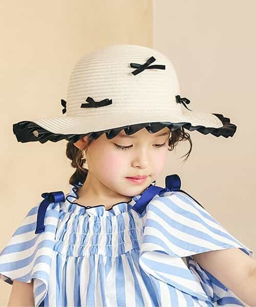 リボンフリルペーパーハット_UVカット