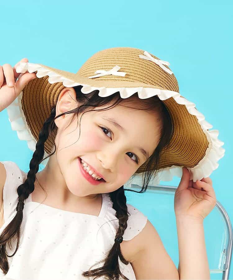 リボンフリルペーパーハット_UVカット