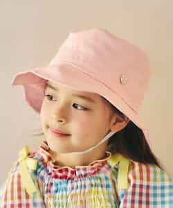 日よけリボン付きスカラップハット_UVカット_接触冷感