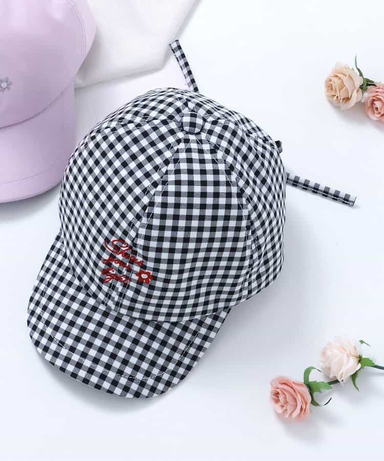 後ろリボンロゴ刺繍キャップ_UVカット_接触冷感