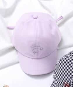 後ろリボンロゴ刺繍キャップ_UVカット_接触冷感