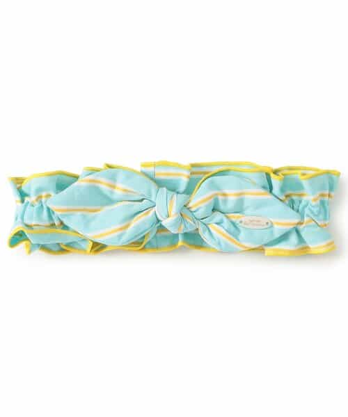 チェック・ストライプ柄配色レースベビーヘアバンド
