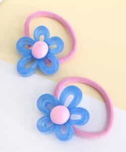 クリアフラワーヘアゴム2個セット