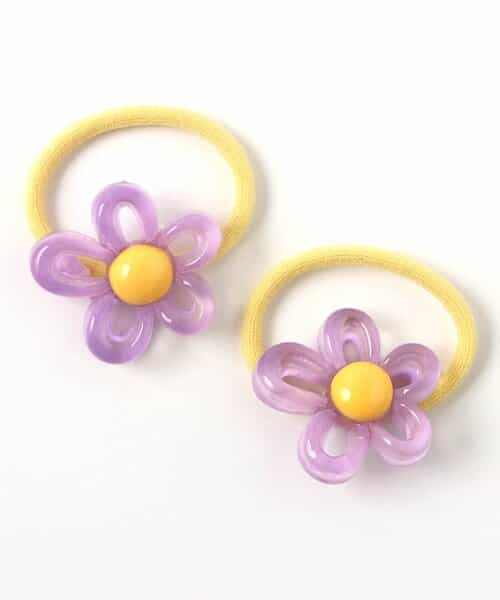 クリアフラワーヘアゴム2個セット
