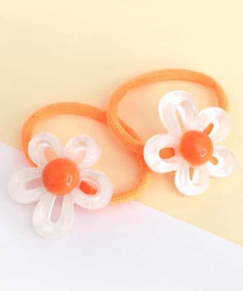 クリアフラワーヘアゴム2個セット