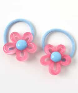 クリアフラワーヘアゴム2個セット