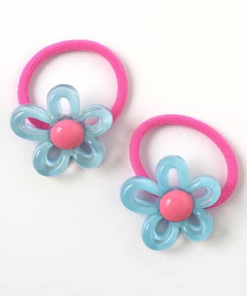 クリアフラワーヘアゴム2個セット