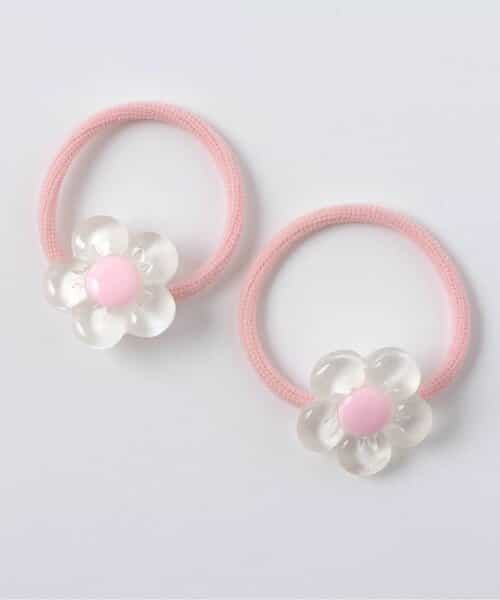 クリアお花ヘアゴム2個セット