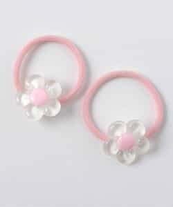 クリアお花ヘアゴム2個セット