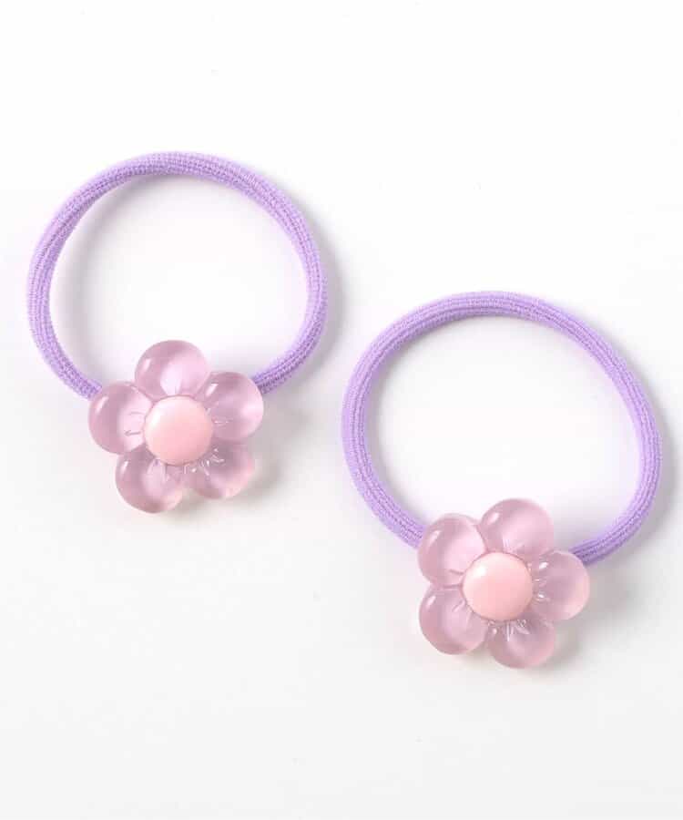 クリアお花ヘアゴム2個セット