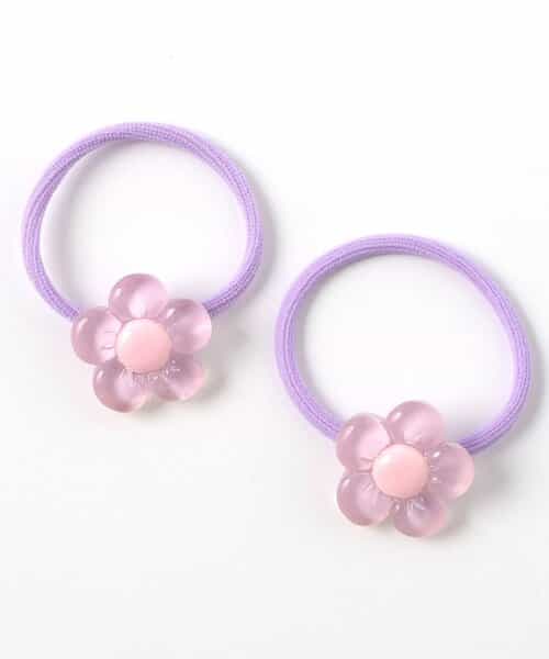 クリアお花ヘアゴム2個セット