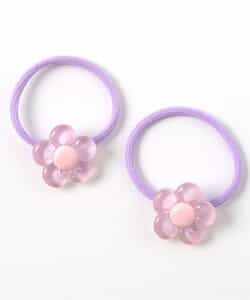 クリアお花ヘアゴム2個セット