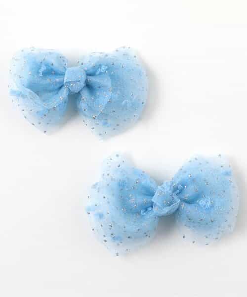 キラキラリボンヘアクリップ2個セット