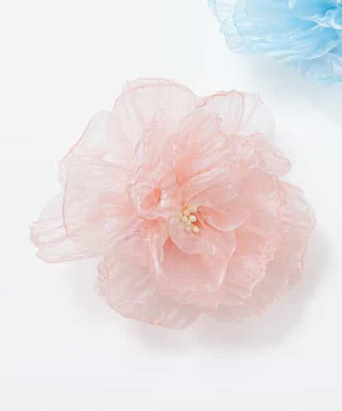 チュールお花ヘアクリップ