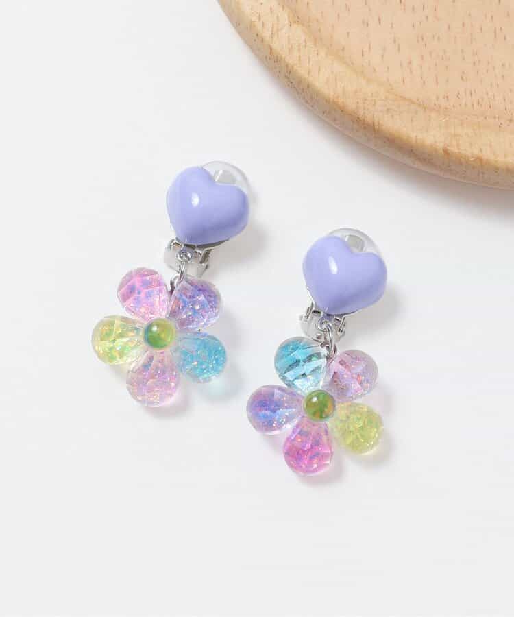 カラフルお花イヤリング